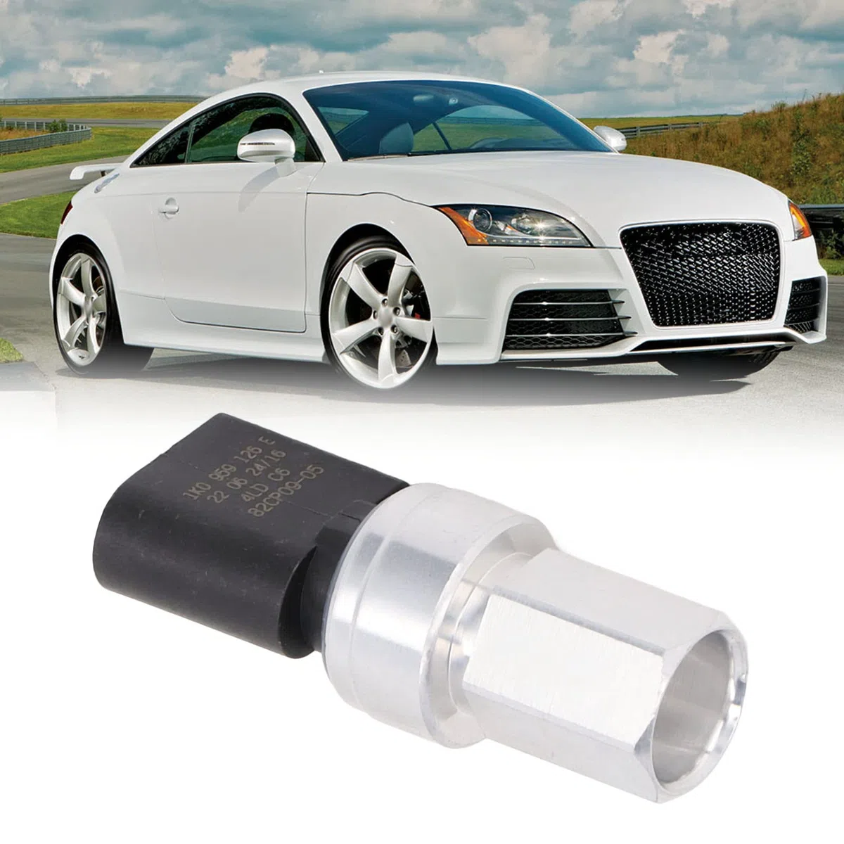CHICIRIS Sensor de Interruptor de Presión de Aire Acondicionado 1J0959126 de Excelente Rendimiento 1K0959126B Apto para Reemplazo de Coche A3/ TT