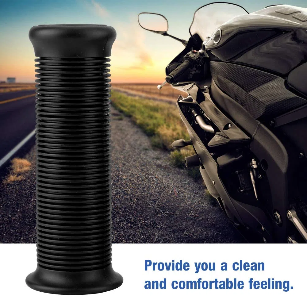 Impugnatura Moto Vintage TPU universale 2 pezzi 1 pollice 25 mm adatta per la maggior Parte Delle motociclette(Nero)
