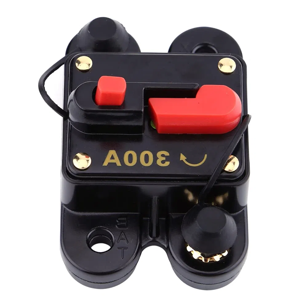 Wakects Disyuntor de 12V-24V 80-300a Interruptor de Fusible Automático Restablecimiento Manual, para Auto Y Protección de Amperios Barco Marino Bicicleta Estéreo Fusible de Reinicio de Audio(300A)