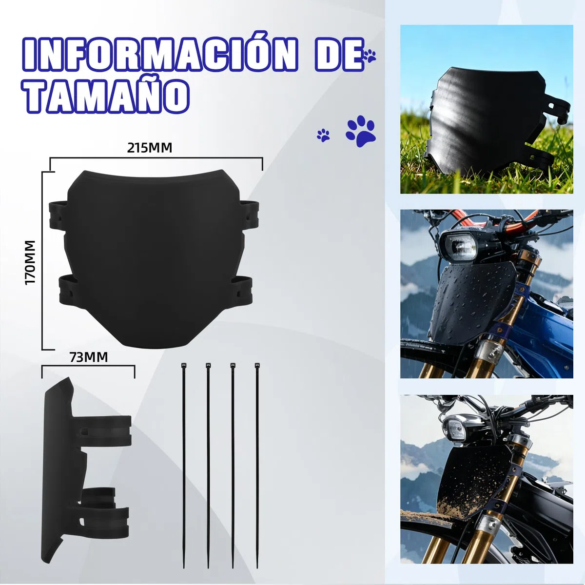 Placa de matrícula delantera universal para motocicleta Surron Light Bee X/L1e Talaria mx4 sx crf yz yzf E-bike Motocross, color negro