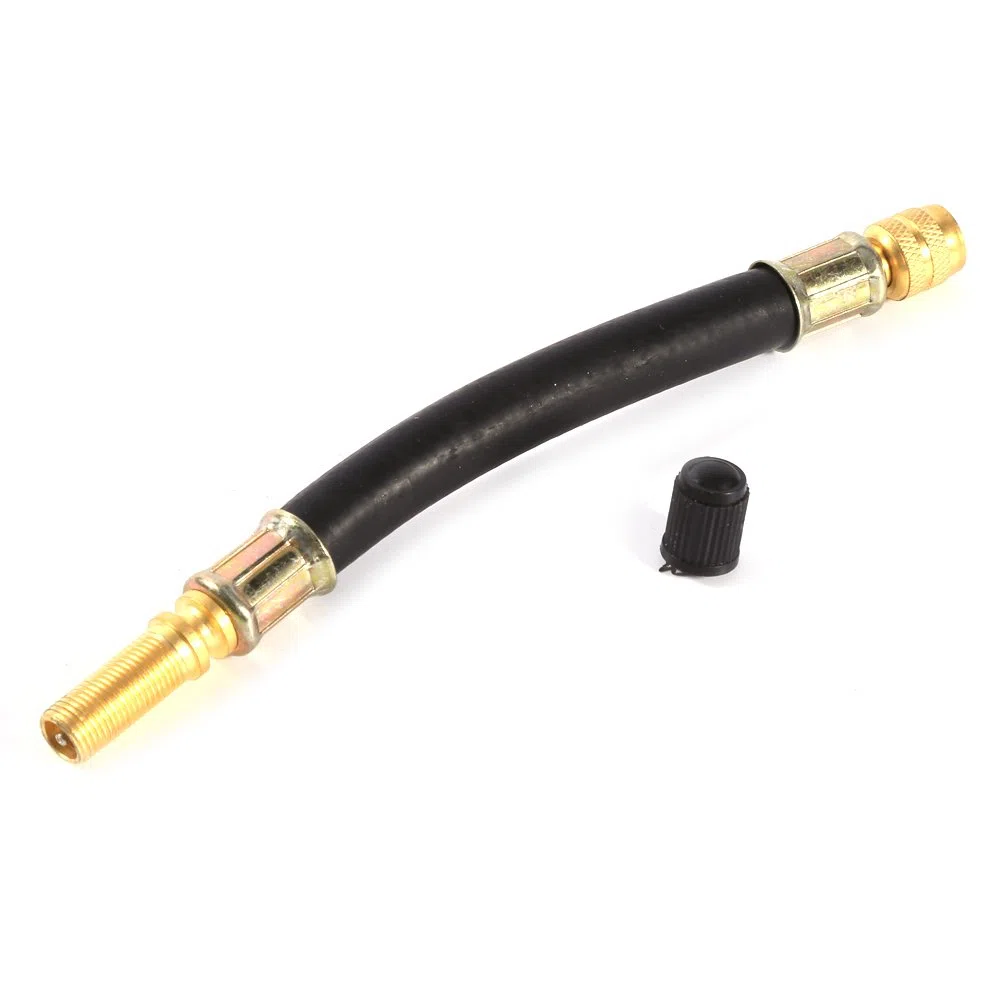 4 x extensión doble de válvula de neumático flexible con adaptador para rueda de autobús y camión de transmisión 140 mm + 2 abrazaderas