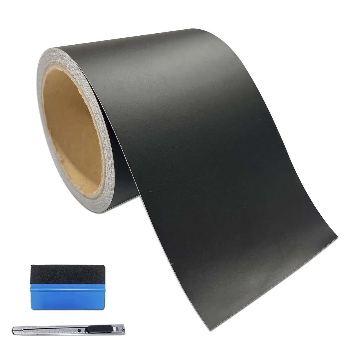 NewL Cinta de vinilo negro mate de 10 cm x 900 cm, adhesivo de liberación de aire para coches, antiarañazos, protector de umbral de puerta de coche