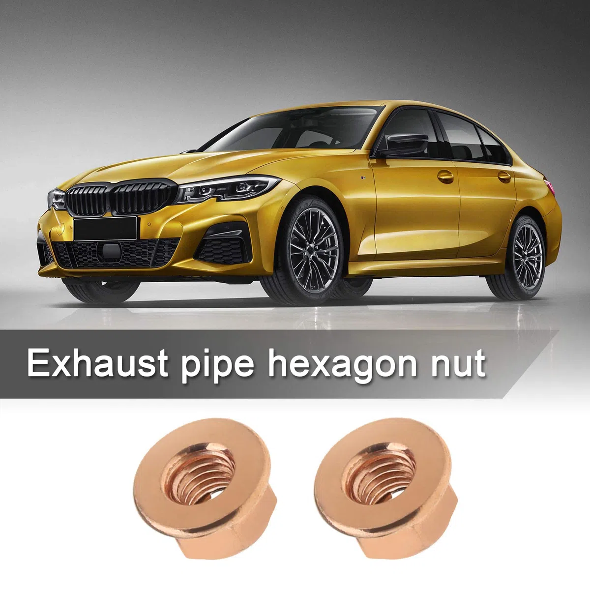 Create idea 20 unids M10 colector de escape tuercas hexagonales chapado en cobre Hex Self Lock Tuerca con brida 18301737774 piezas de repuesto de coche