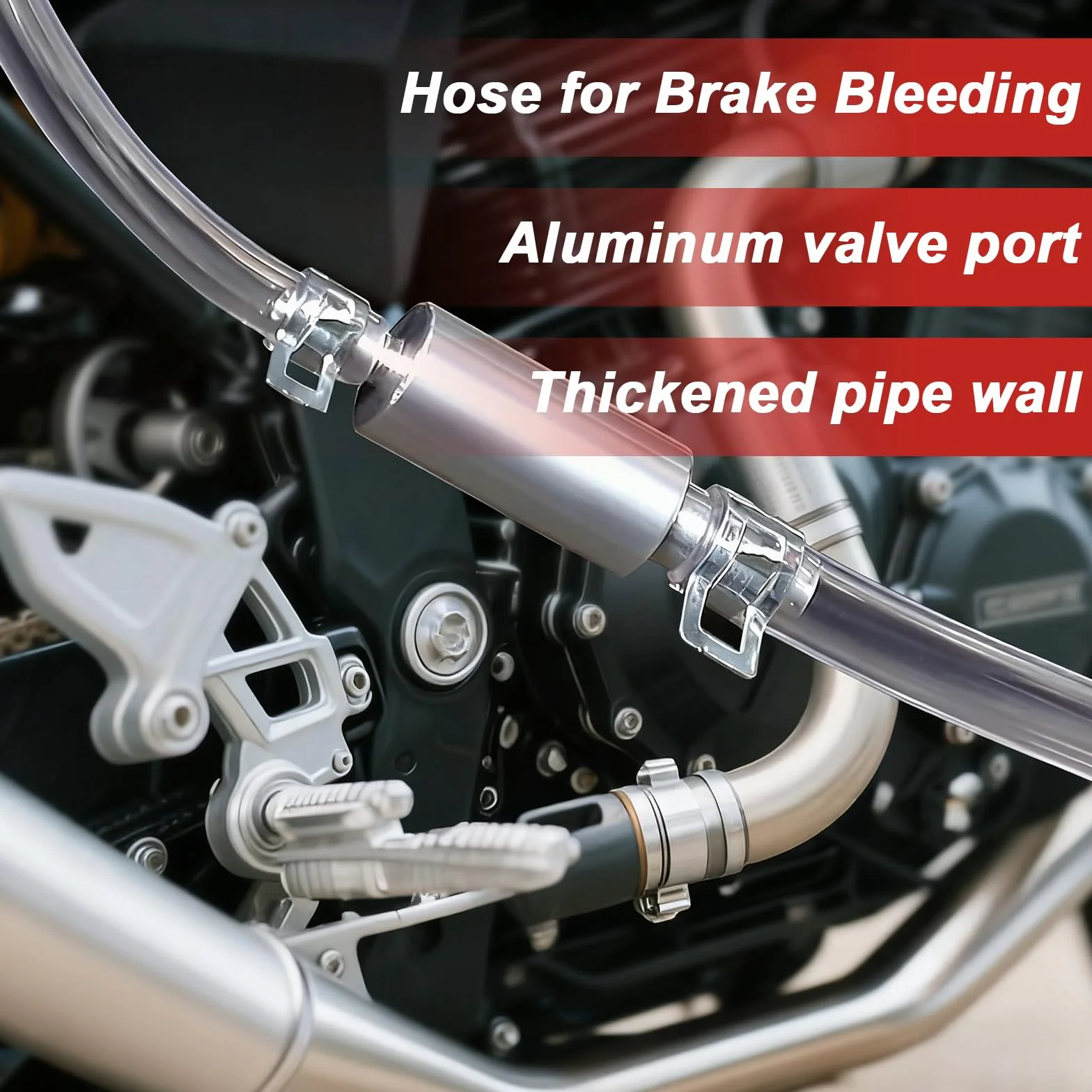 Purgador Frenos Coche, Purgador Frenos Moto con Válvula Unidireccional, Manguera Purga Líquido de Frenos Kit Herramienta Sangrado para Sistema Hidráulico de Moto/Coche, Kit para Uso