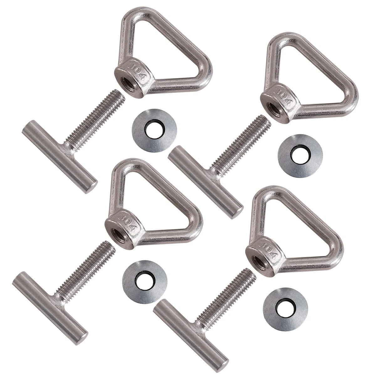 Twowinds - Tornillo Sujeción Carga en Riel Compatible con VW Transporte Seguro T5 T6 Multivan California Caravelle Caravana - Fijación Segura Guía Carril (Set de 4)