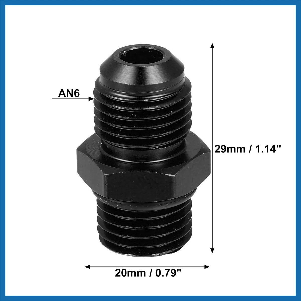 A ABSOPRO 2uds Negro Macho Rosca Montaje Adaptador Llamarada Unión Acoplador para Coche AN6-M14*1,5 Reemplazo de artículo