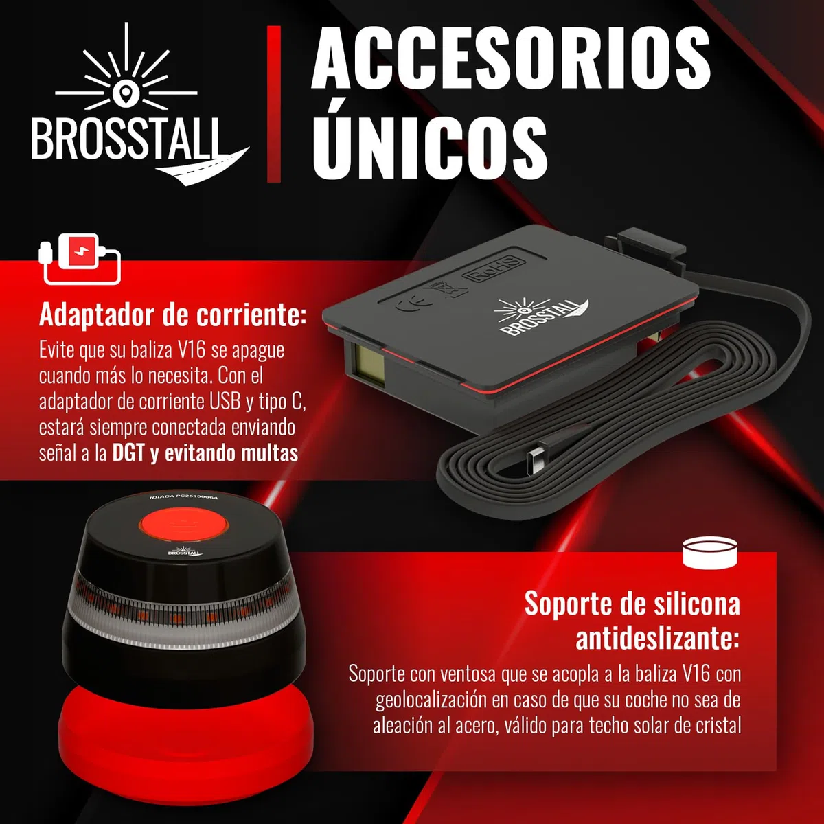 Baliza V16 Homologada DGT con Geolocalización, Tarjeta SIM hasta 2038, sin suscripciones, Luz de Emergencia Geolocalizada Conectada con la DGT 3.0 para Coche, Libre de Cargos Adicionales