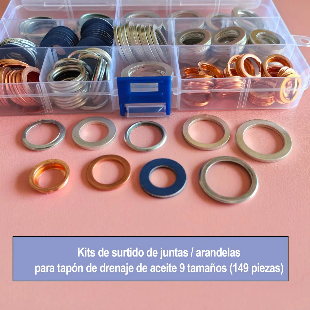 Juego de 149 juntas de tapón de drenaje de aceite, 9 tamaños, piezas de repuesto de motor automotriz, kit de sellos de arandelas para Toyota, Honda, Subaru, VW, Audi, Mercedes Benz