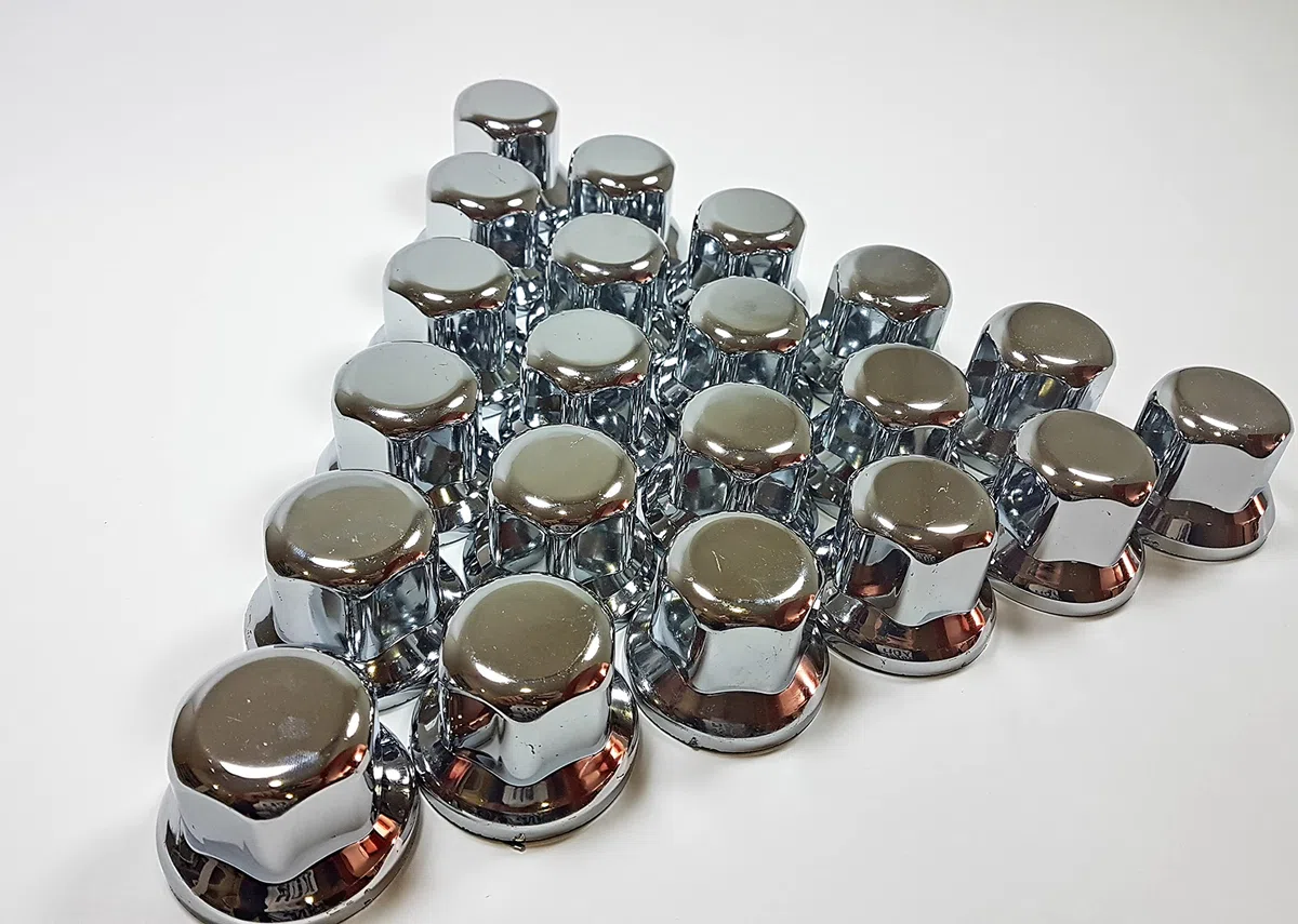 20 unidades de cubiertas de tuerca de rueda de 32 mm de plástico con aspecto de cromo para camión, remolque, autobús, coche, vehículo LKW