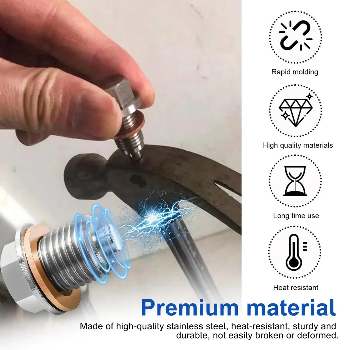 DEANKEJI Tornillo Carter Aceite, M14 x 1.5 Tuerca Drenaje Cárter Aceite, Acero Inoxidable Tapon Carter, Magnético Tapón de Cárter, con 5 Arandelas Metálicas, para Automoción, Motocicletas y Marino