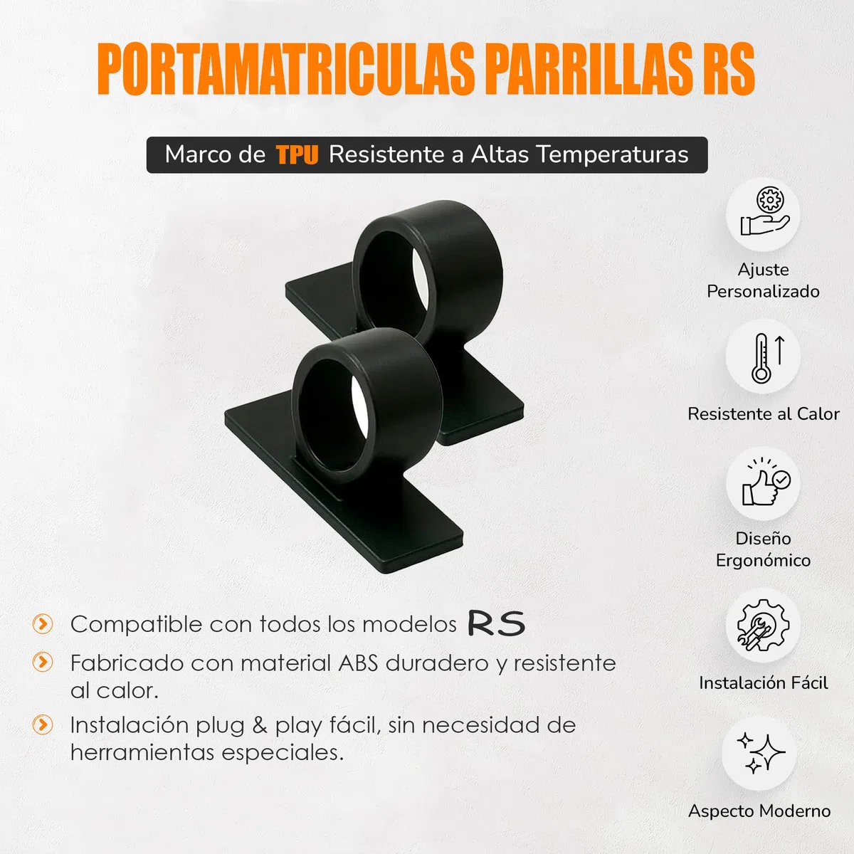 Soporte Matrícula para Parrillas RS/Portamatriculas Invisible Universal para RS RS3 8V 8P,RSQ3 8U,RS4 B5 B7 B8,RS5 B8 B9,RS6 C5 C6 C7,RS7 C7,TTRS 8J 8S,R8 Parrillas hasta Año 2020 2 Uds (24-30 mm)