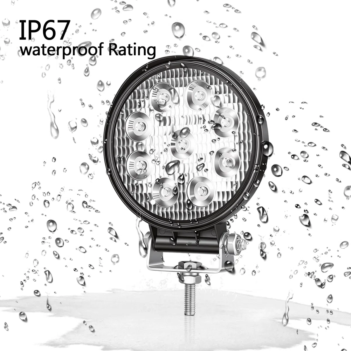 RIGIDON 2 Pcs Redondo Focos Led Tractor, 4 pulgadas 27W faros trabajo Spotlights Luz de Niebla 12V 24V 6000K IP67 impermeable para 4x4 Off Road Coche Camión Moto ATV UTV SUV 4WD Barco