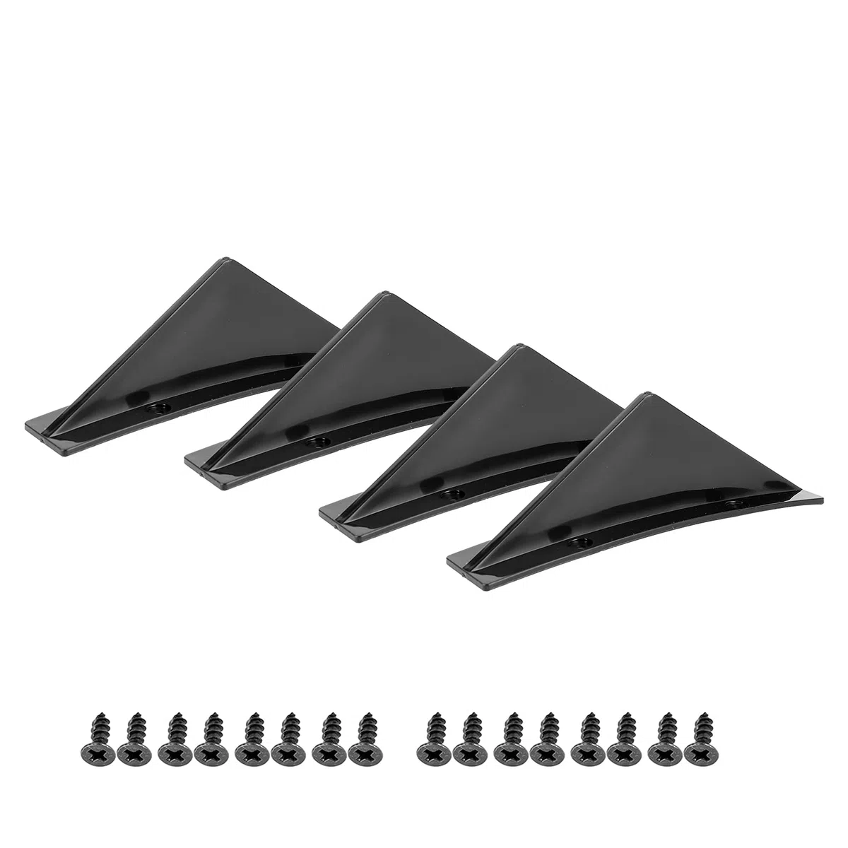 Difusor de Parachoques Trasero, alerón de Aleta de tiburón, Divisor de 4 alas, Negro Brillante con Tornillos de Montaje, Universal