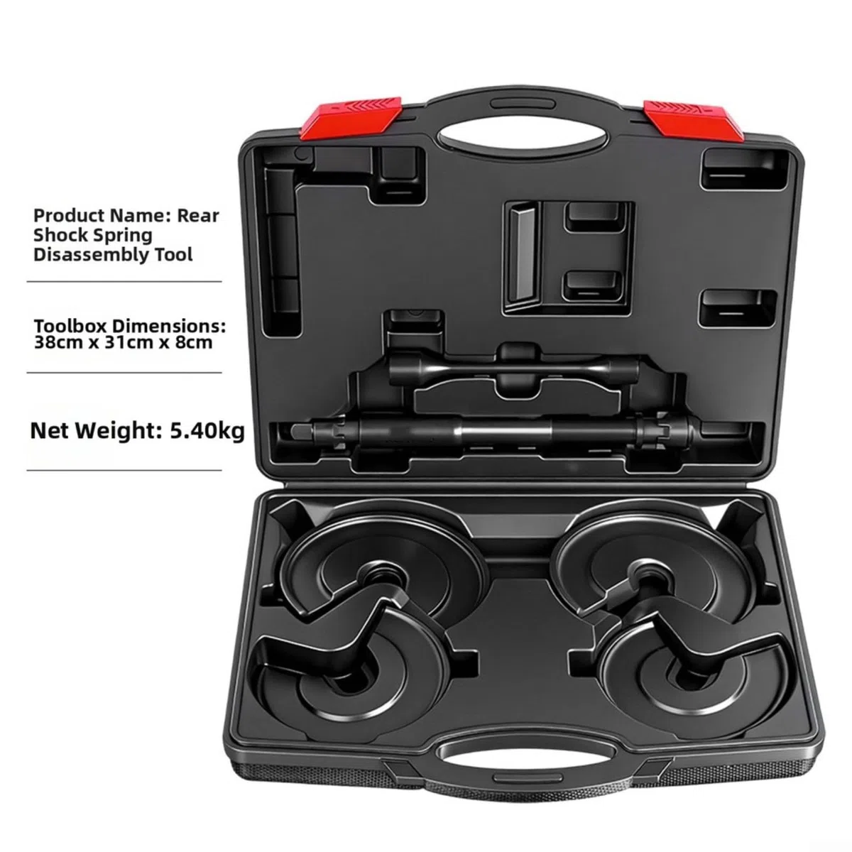 Herramienta de compresor de resorte para extracción de amortiguador trasero de coche, kit de desmontaje de suspensión de acero 45#, rango de 95-220 mm