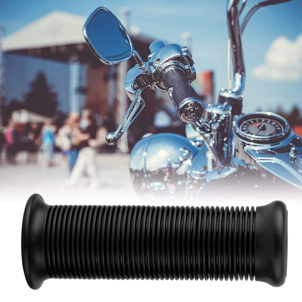 Impugnatura Moto Vintage TPU universale 2 pezzi 1 pollice 25 mm adatta per la maggior Parte Delle motociclette(Nero)
