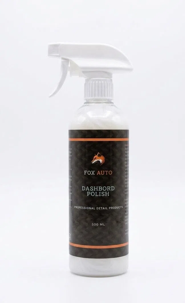 Genérico Fox Auto Abrillantador de Salpicadero 500 ML – Limpiador y Protector Interior para Coche con Protección UV, Acabado Brillante, Microfibra y Aplicador Incluidos.