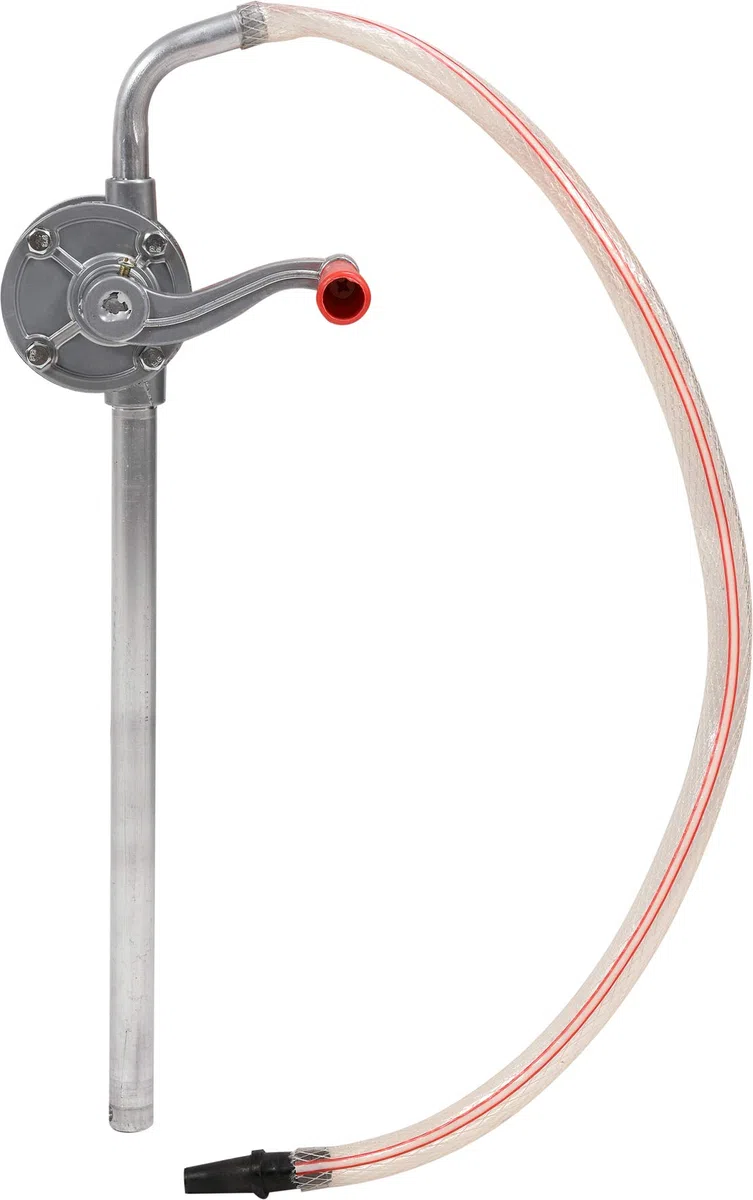 Vorel Minibomba manual de aluminio con manivela, 15 litros/min, diseño estable y ligero, bomba de barril diésel, bomba de manivela de aceite