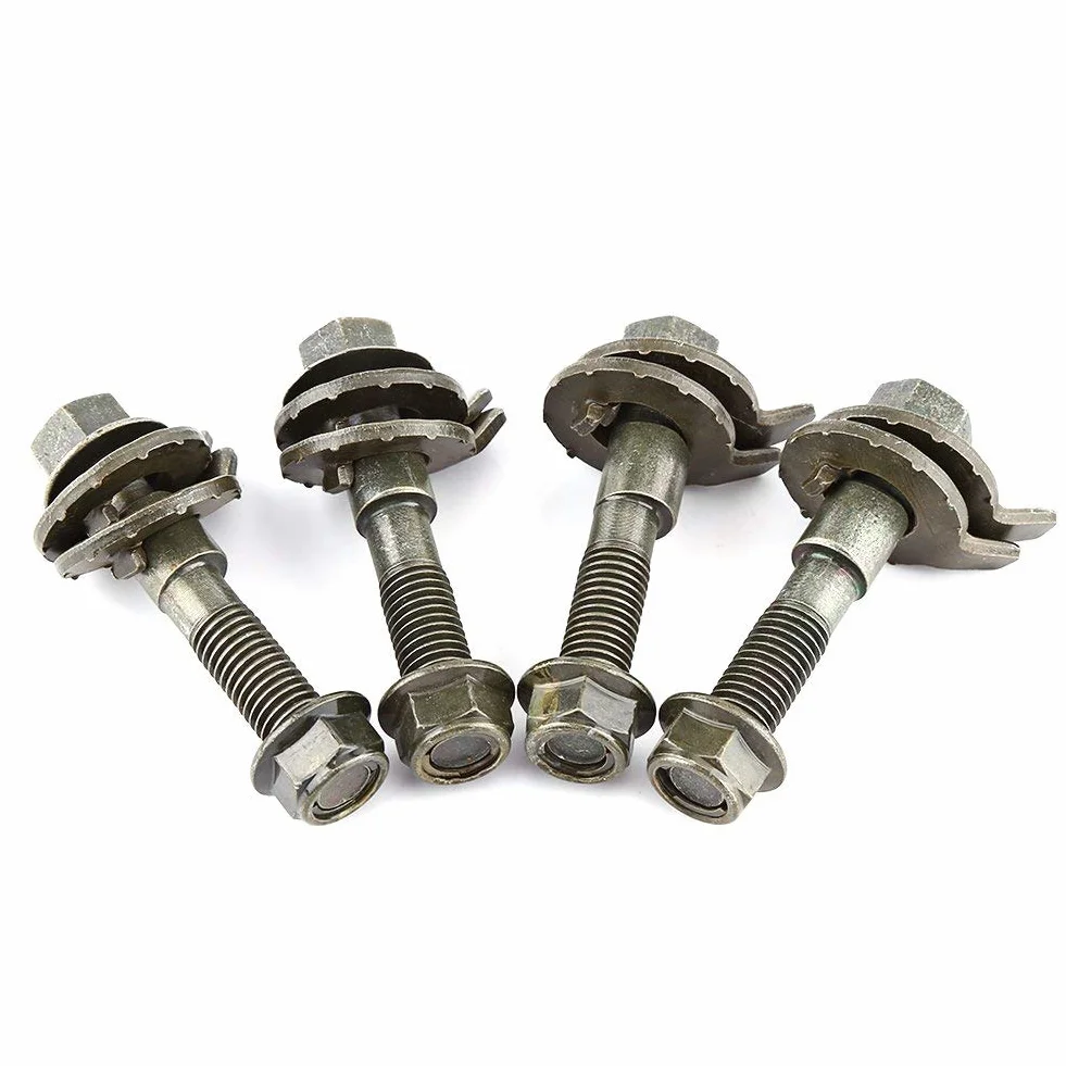 Perno de Leva, 4pcs 14 mm Vehículos Acero Alineación de Cuatro Ruedas Kit de Camber Ajustable Perno de Leva