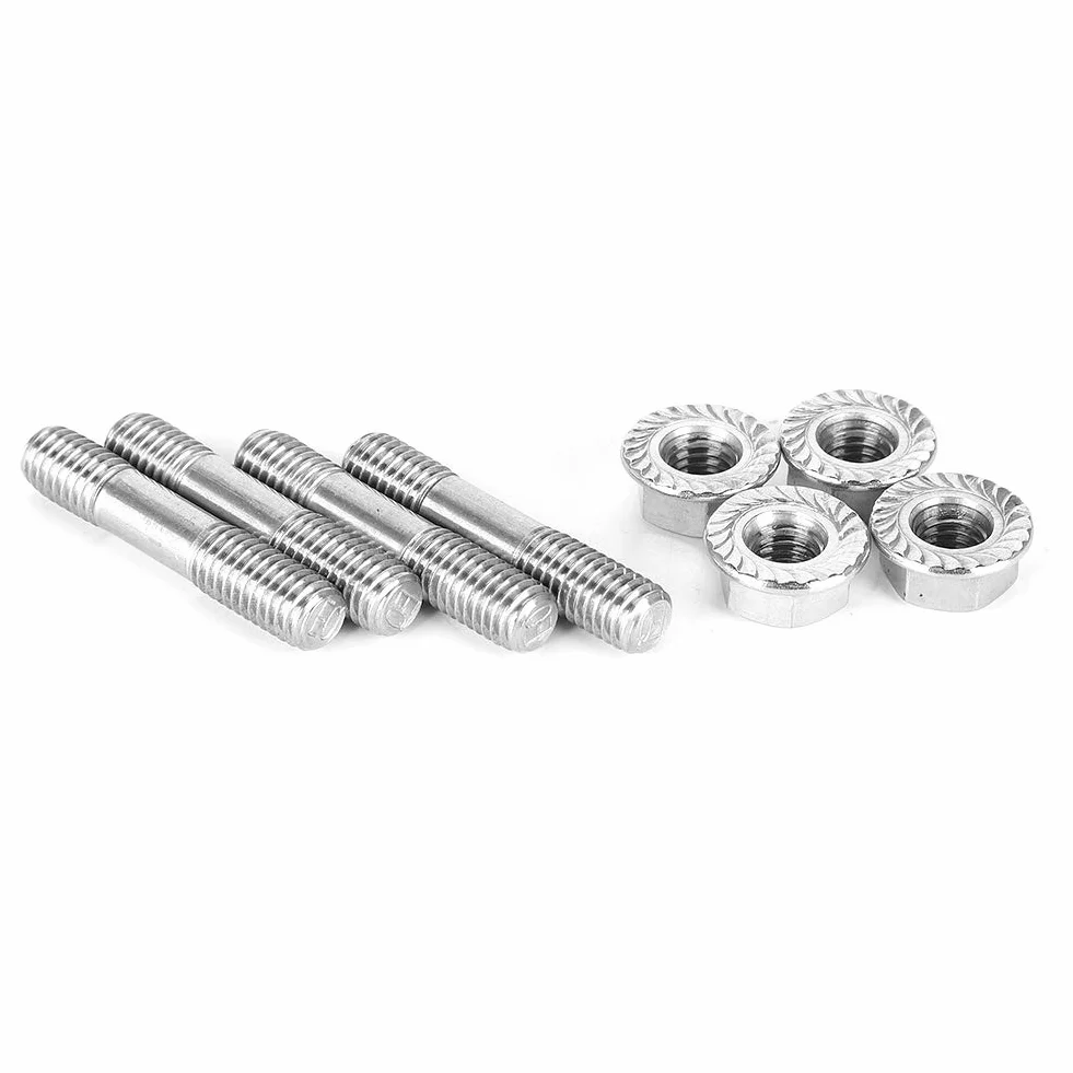 Tuerca de espárrago del sistema de escape, Yctze Universal 4pcs Kit de espárragos de cabeza M8x1.25 42mm/1.65in T25 T28 m8 1.25 stud acero inoxidable colectores de escape perno