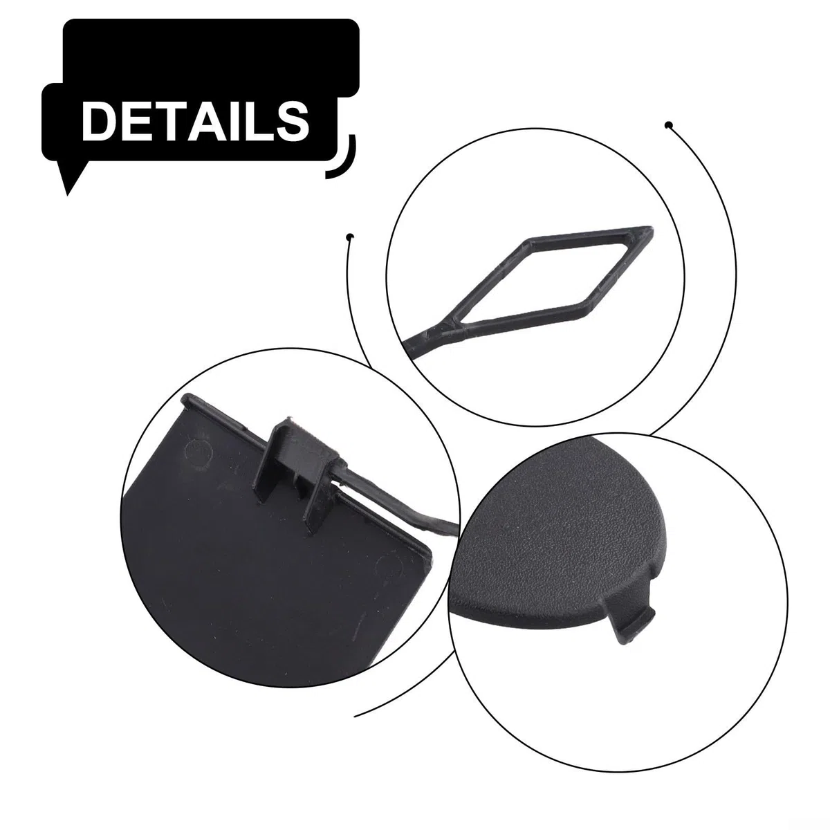 Tapa de gancho de remolque para parachoques trasero, plástico negro, para Alfa Romeo 2015 2016 2017 2018 2019 2020 2021 OEM 50553753 accesorio exterior de repuesto