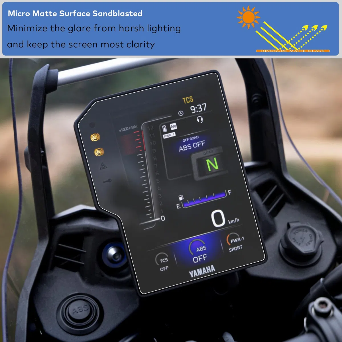 Protector vidrio templado para Yamaha TENERE 700 (2025+), 6.3" | 9H antirrayas, mate