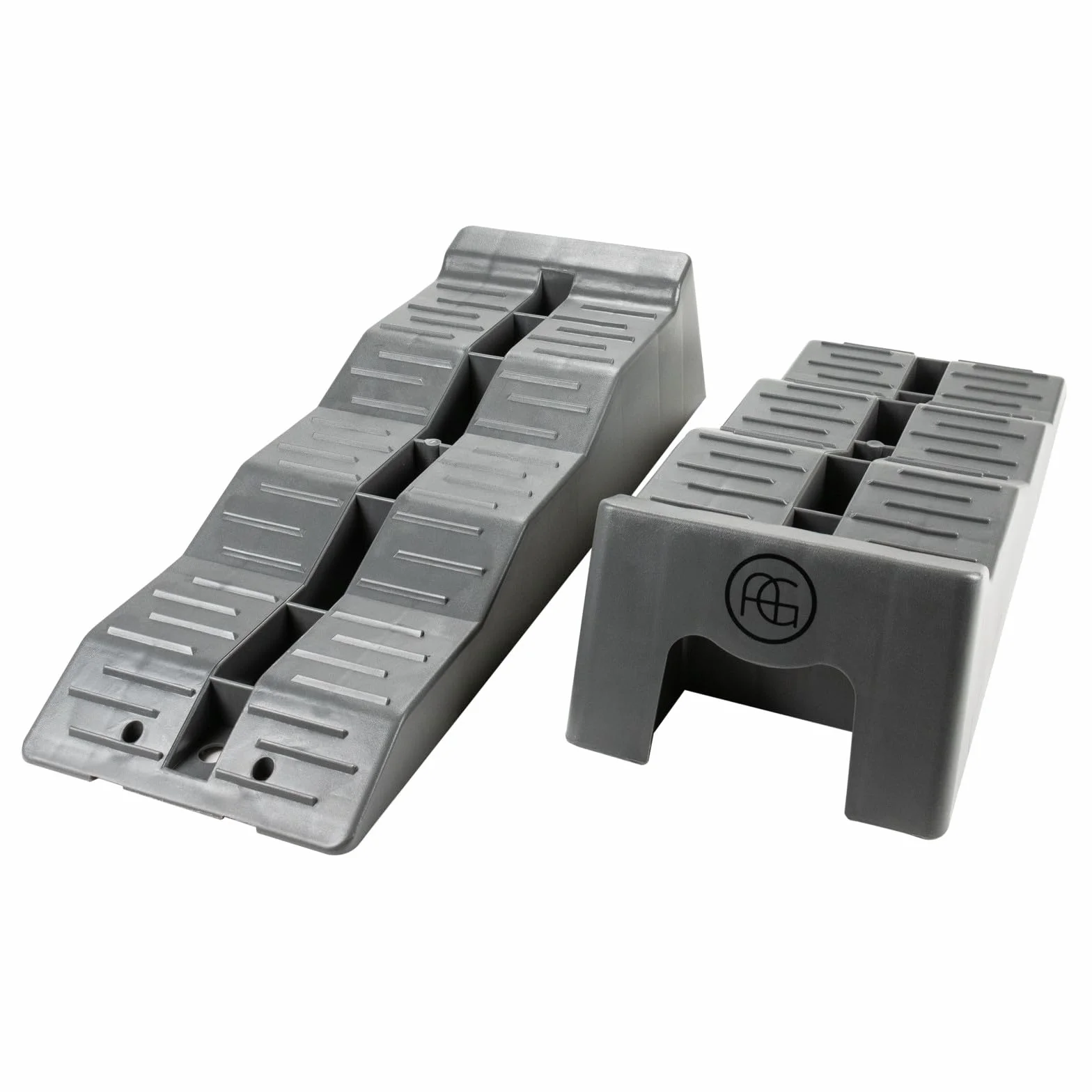 AG Automotive cuñas niveladoras, rampas de acceso, cuñas de compensación para autocaravana, caravana, Womo Level Up rampa, camping, gris