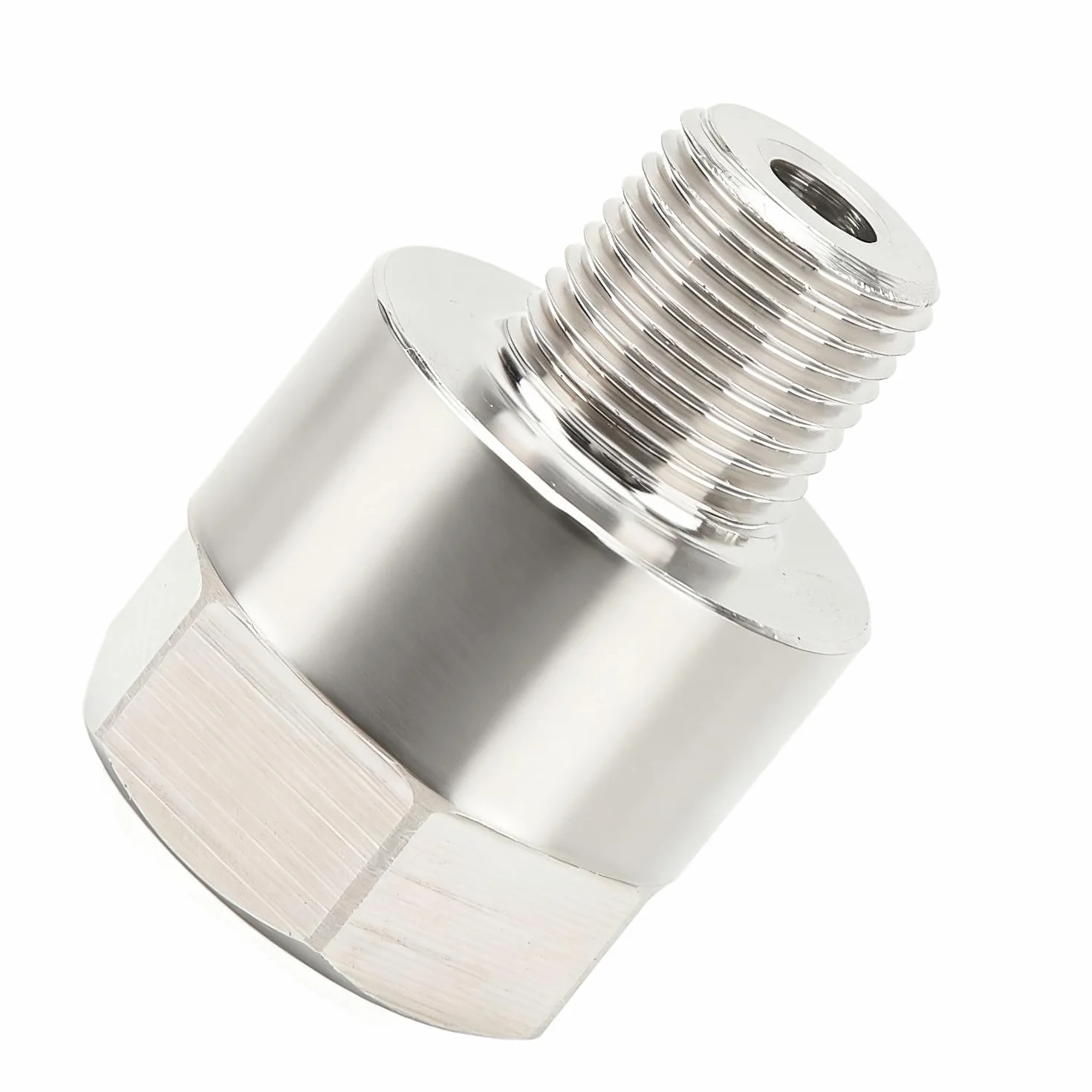 Tissting Adaptador de Medidor de Presión de Aceite, 1/8 Pulgadas NPT Macho M10x1.0 Hembra, Adaptador de Sensor de Presión de Aceite de Acero Inoxidable para Manómetro de Aire de Aceite de Agua