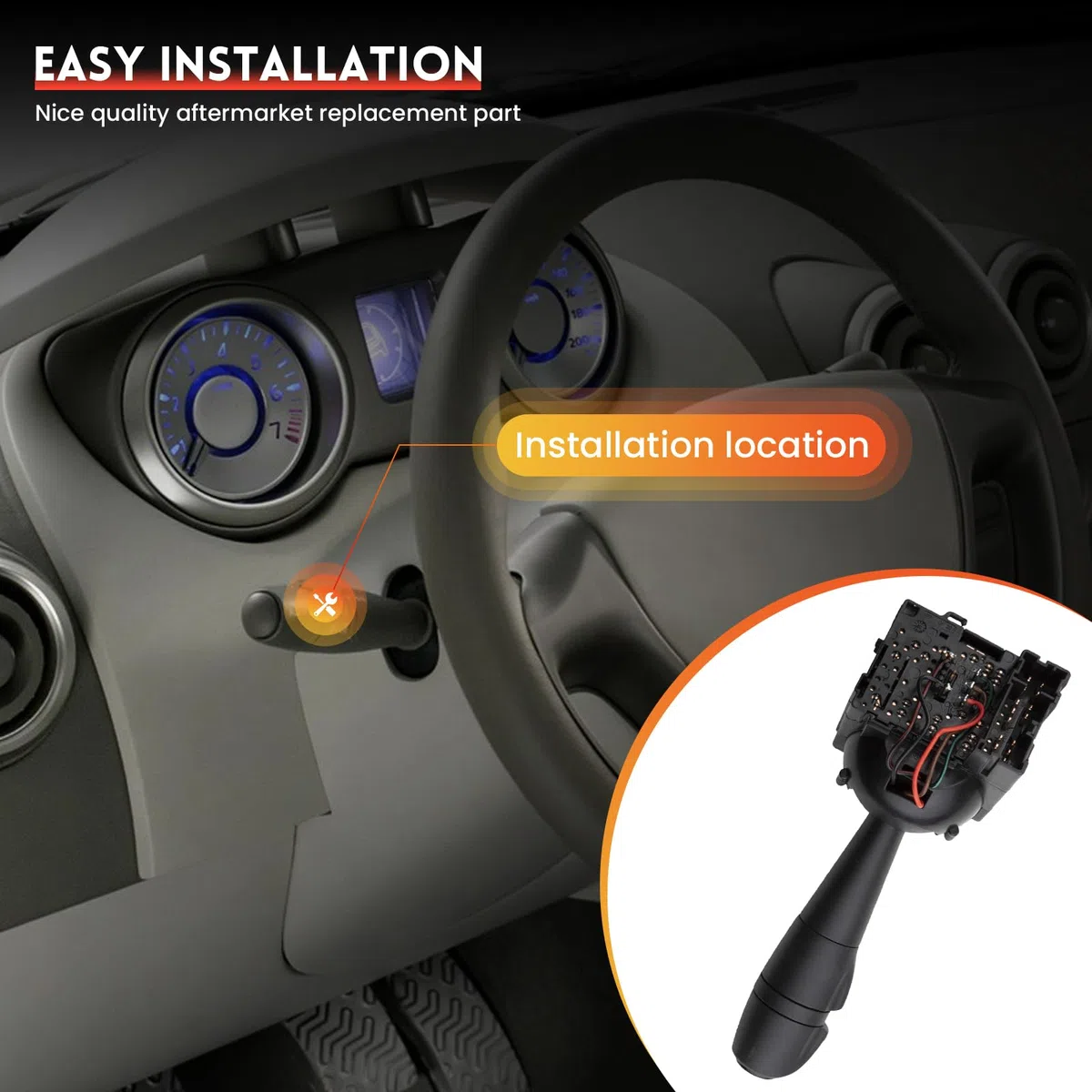 Dacia Lodgy Sandero Interruptor Intermitente Volante para Dacia Dokker Duster Logan Dorker Clio,Columna DireccióN Interruptor De Luz 8201167988 255405056R