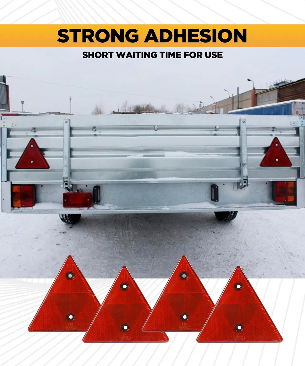 Flaconi 4PCS Triangulo de Remolque,Reflectores para Coche,Catadioptrico,Reflector Triangular,Remolque Triangular Reflectante,Triángulo Reflectantes para Automóviles,Remolques,Tractores,Camiones