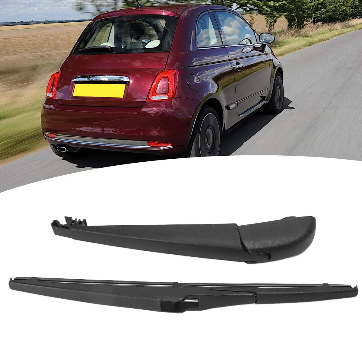Limpiaparabrisas Trasero De Coche Juego De Cuchillas De Brazo De Limpiaparabrisas Trasero 68079870AA Reemplazo Para FIAT 500 2012-2019 Accesorios De Ensamblaje De Brazo De Limpiaparabrisas De Ventana