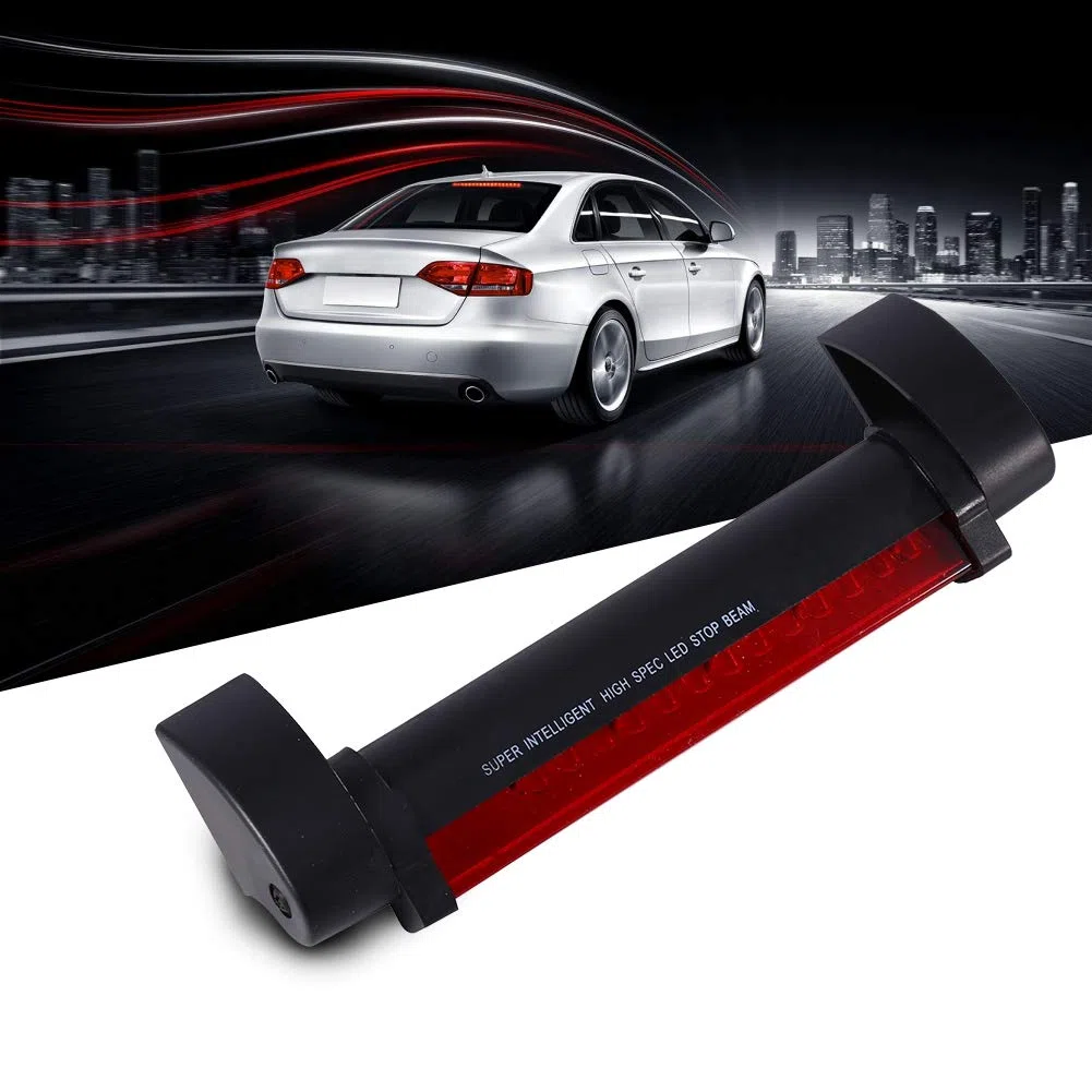 Aramox Luz de freno, 12V Universal Rojo 14 LED Tercera luz de freno trasera de autom¨®vil Luz trasera L¨¢mpara de se?ales de de parada de montaje alto