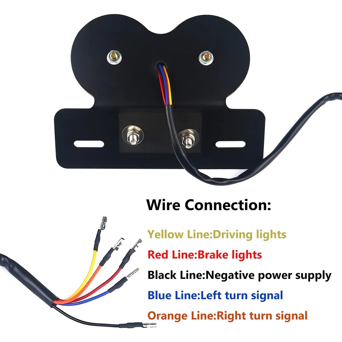 Universal 40 LED Doble Luz Trasera de Moto Luz de Freno,Indicadores de señales de Giro Lámpara de Funcionamiento con Soporte de placa de Matrícula para Street Bike Dirt Bike