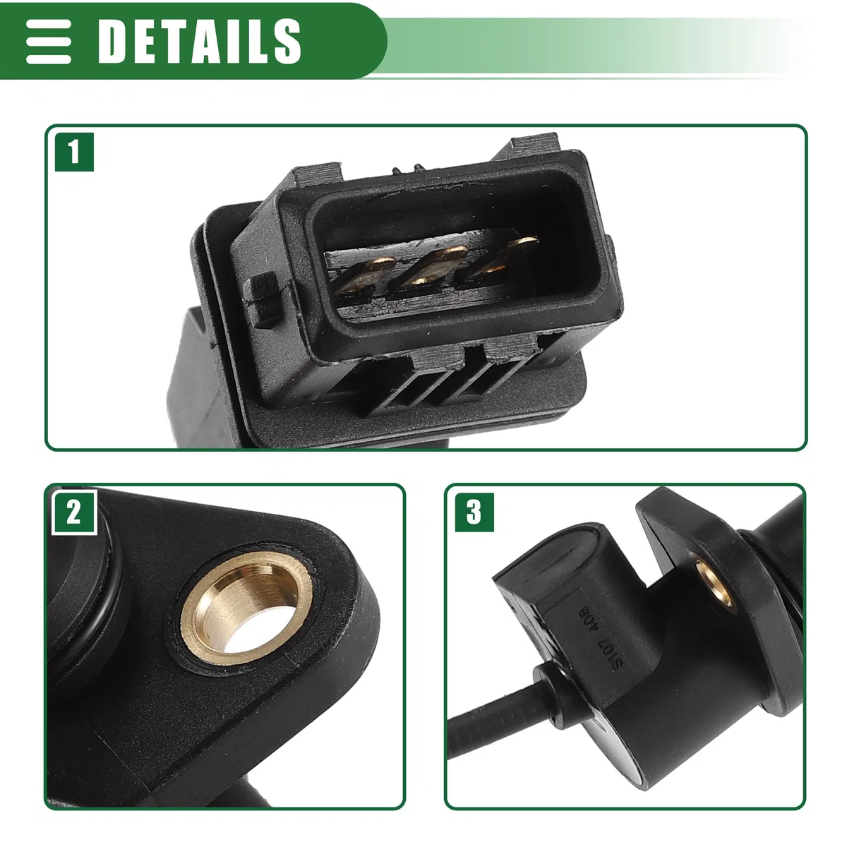 A ABSOPRO Motor Cigüeñal Posición Sensor, para Hyundai Santa Fe, ABS, Negro