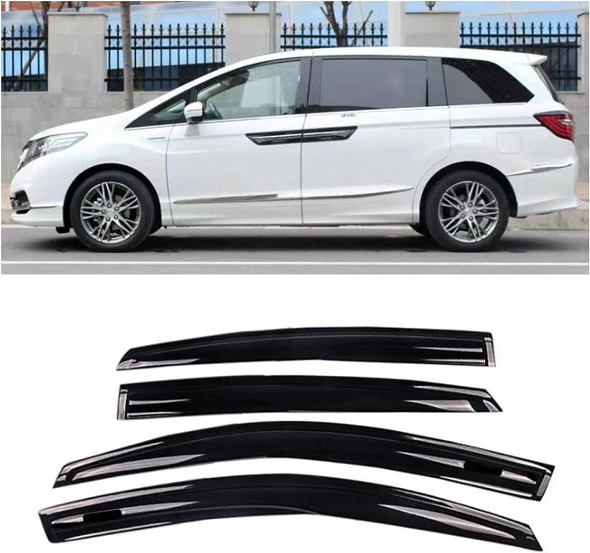 4 Piezas Deflectores de Viento Coche para ELYSION 2019, Ventanas Laterales Deflectores Aire Ventana Derivabrisas Lluvia Visera Protector Accesorios