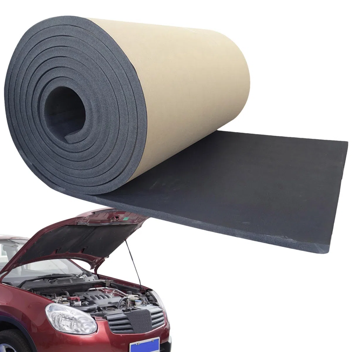 Motor para absorción acústica | Relleno Espuma ignífuga Impermeable para amortiguación acústica, Acolchado Espuma con Escudo térmico para el Aislamiento térmico del Control del