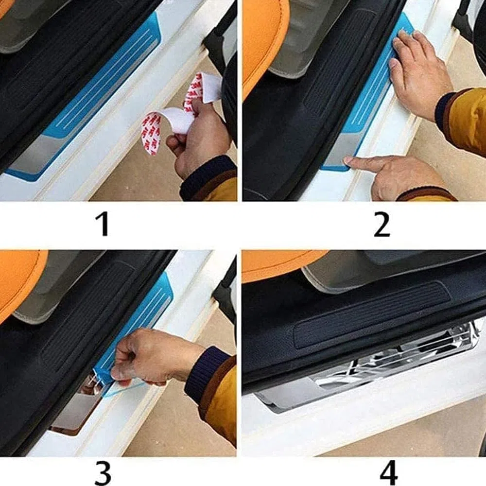 4 Placas Acero Inoxidable Protector Umbral Puerta Coche para Toyota Corolla Touring Sport | Typ E210 | Bj. AB 2019, Inoxidable Protector Pedal Desgaste.