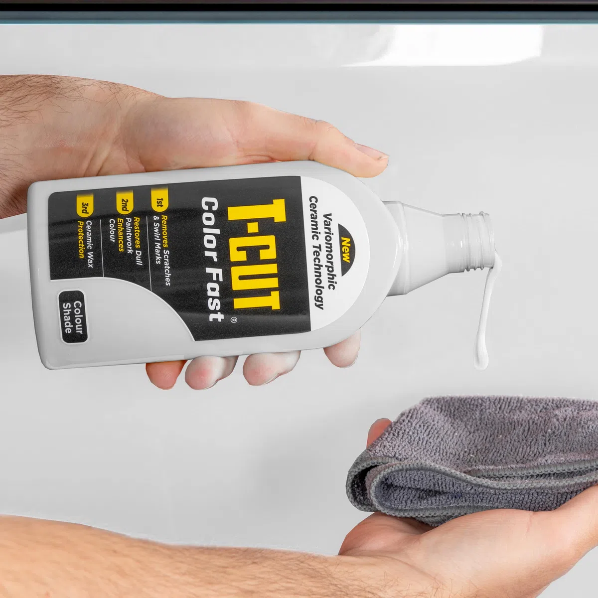 T-Cut 3 en 1 Color Restaurador de Pintura Rápida Pulidor de Coches, Blanco, 500 ml