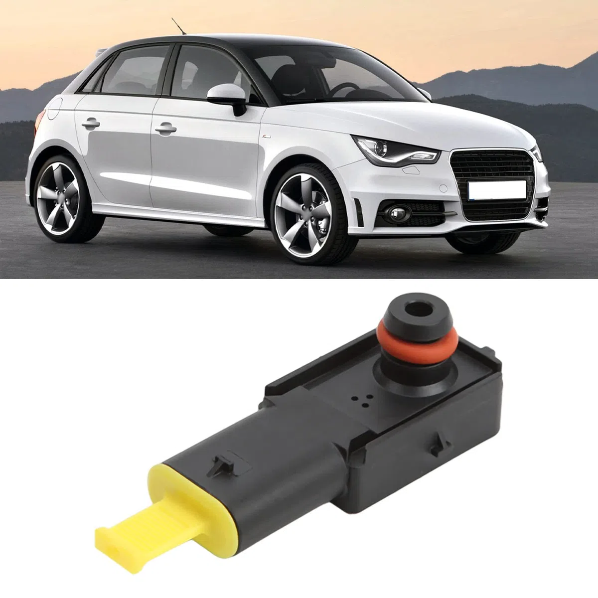 Sensor de presión de coche, BOROCO, sensor de presión de refuerzo de freno de coche negro 5Q0 906 207, repuesto para A1 A3 A5 A6 A7 A8 Q2