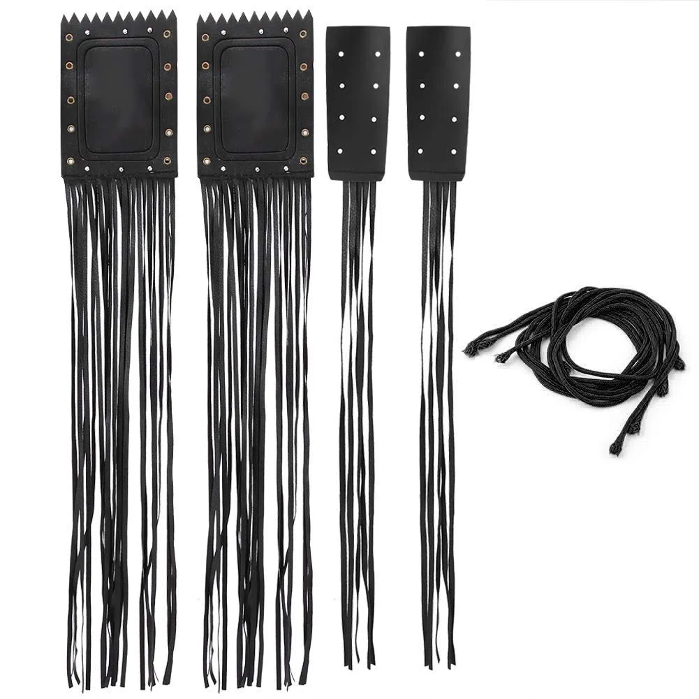 Fydun Universal 2 Piezas Cubierta de Agarre con Flecos Y Borlas para Manillar de Motocicleta Cuero Sintético Cubierta de Palanca