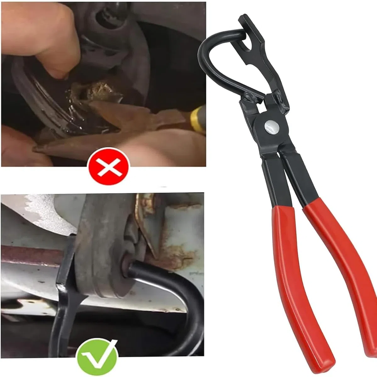 Pinza para desmontar la goma del desagüe, pinza para quitar el gancho de escape