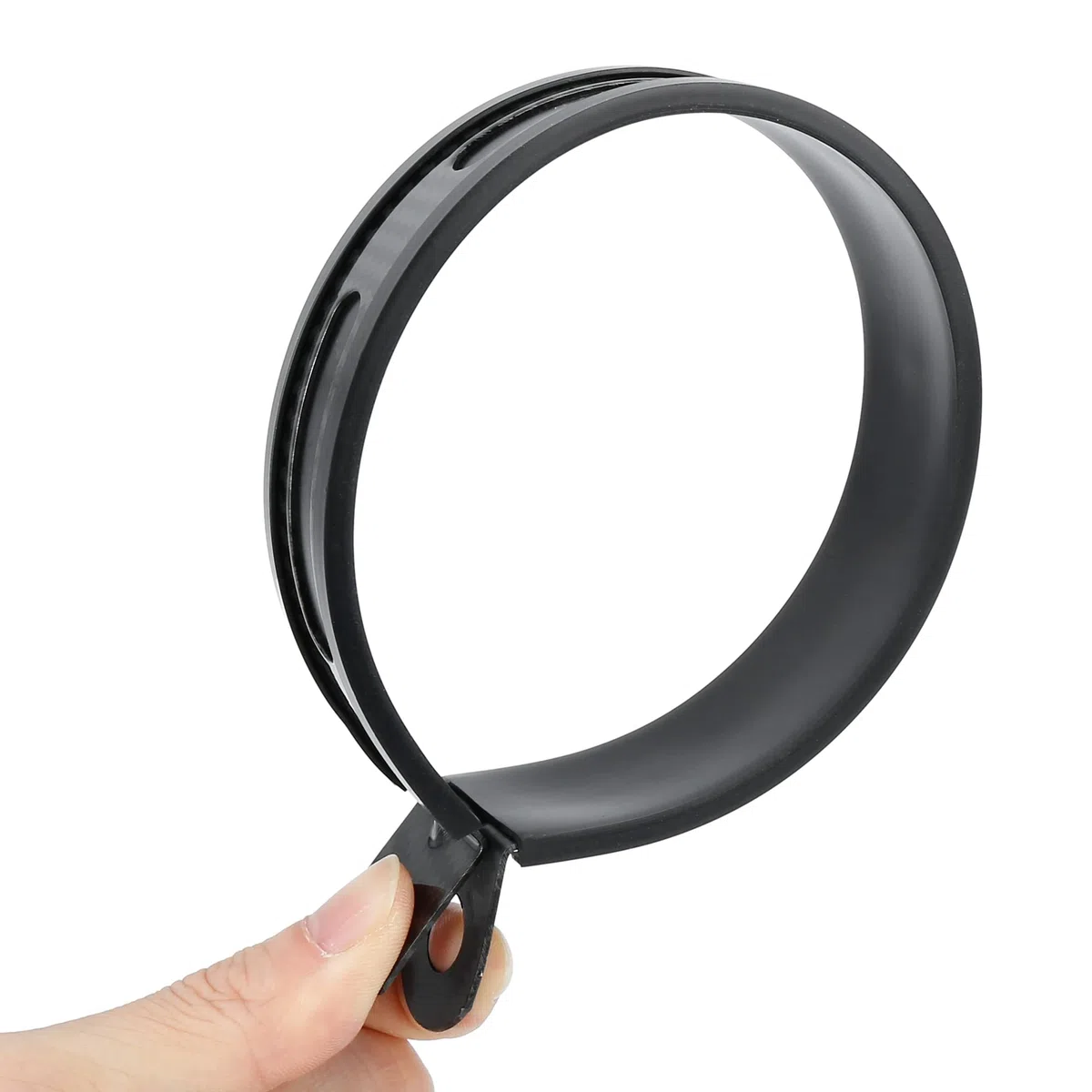 F FIERCE CYCLE Negro 94mm Duradero Escape Abajo Tubo Abrazadera para Motocicleta