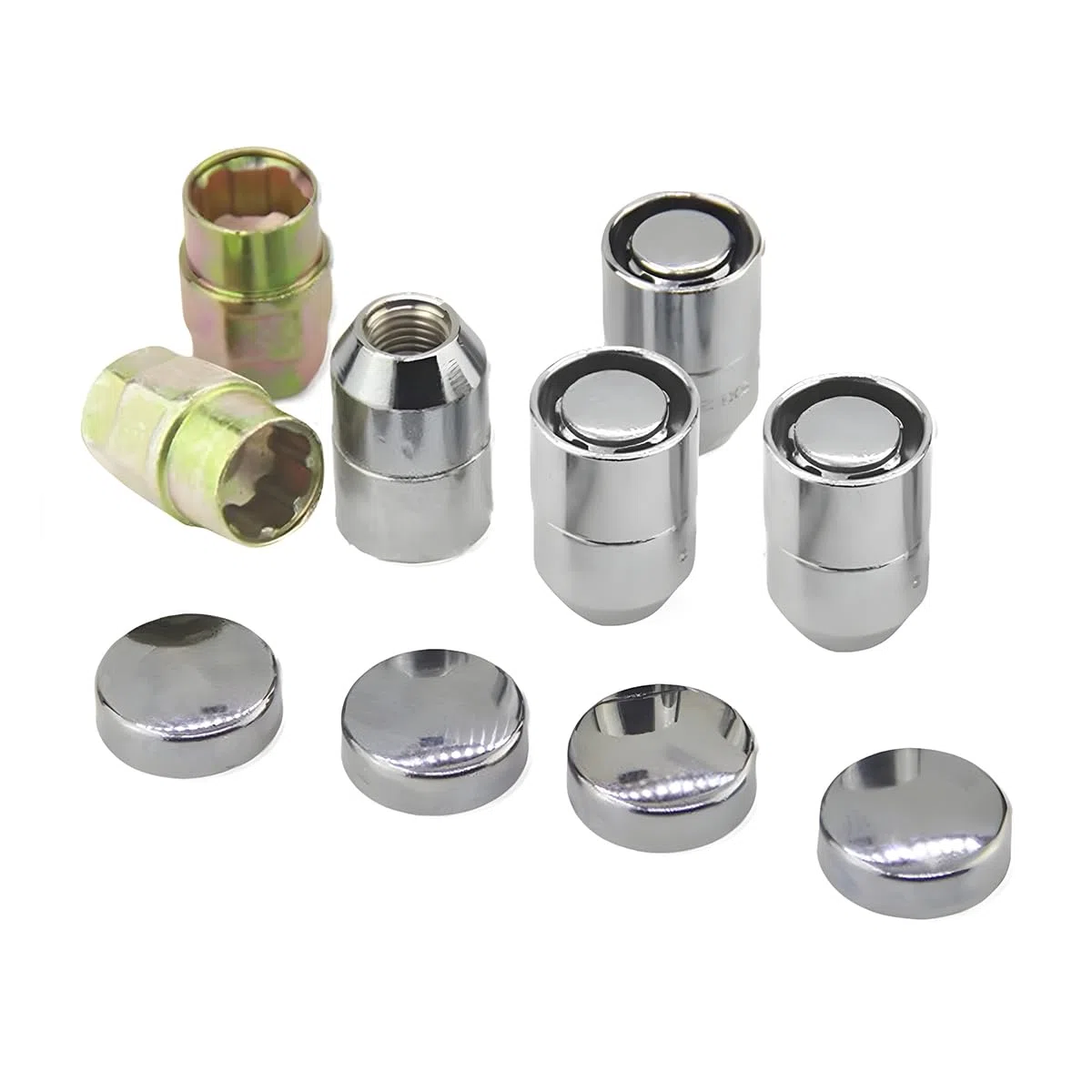 JNNJ 4 Piezas Tuercas Rueda Cónicas Cerradas, M12x1.5 Para Llantas De Aleación, Tuercas De Rueda Para Llantas De Aluminio Originales, Cromo Herramienta Coche Con Unión Cónica