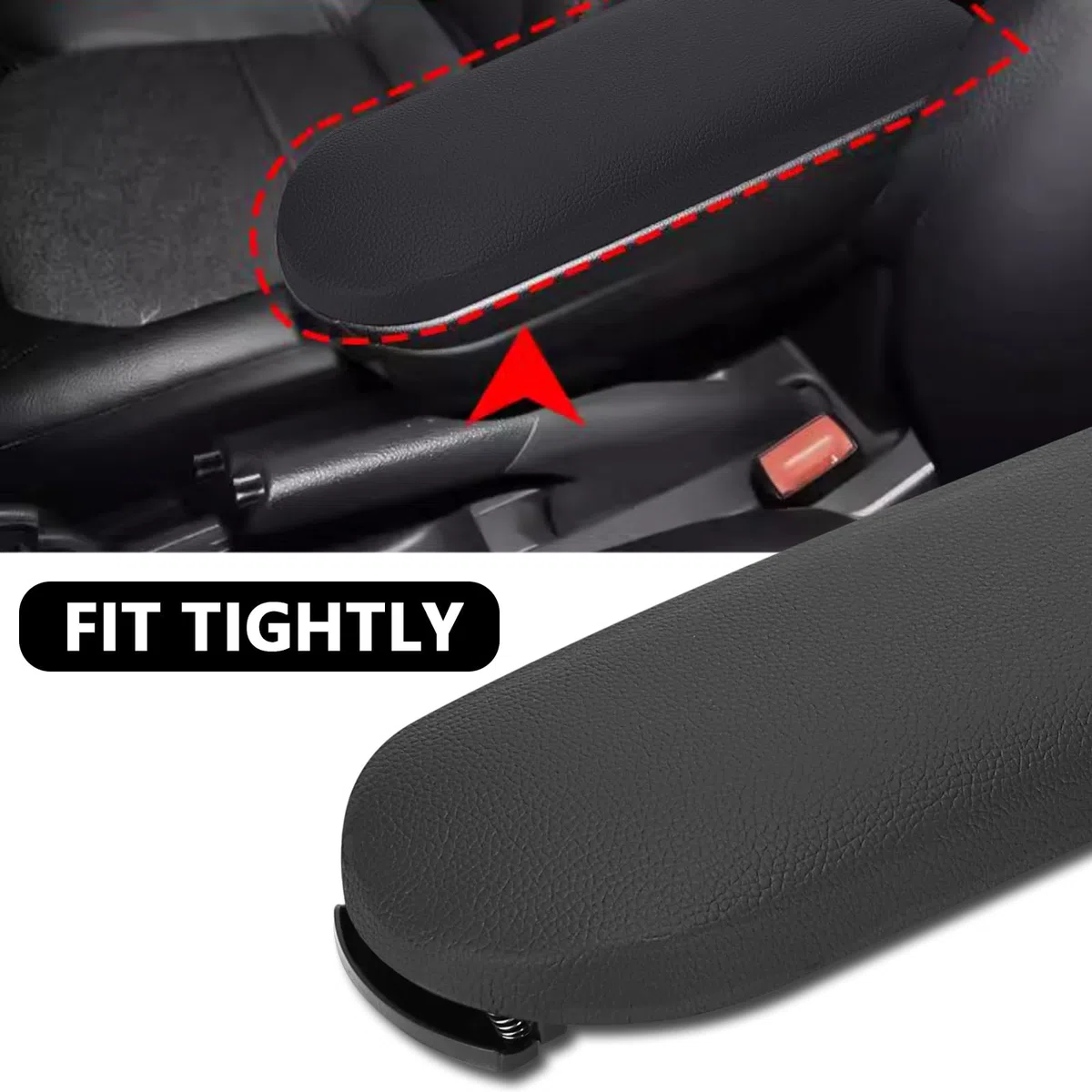 Tapa para reposabrazos compatible con VW Jetta Golf 4 MK4 Polo Bora Passat Lavida, piel sintética (negro)