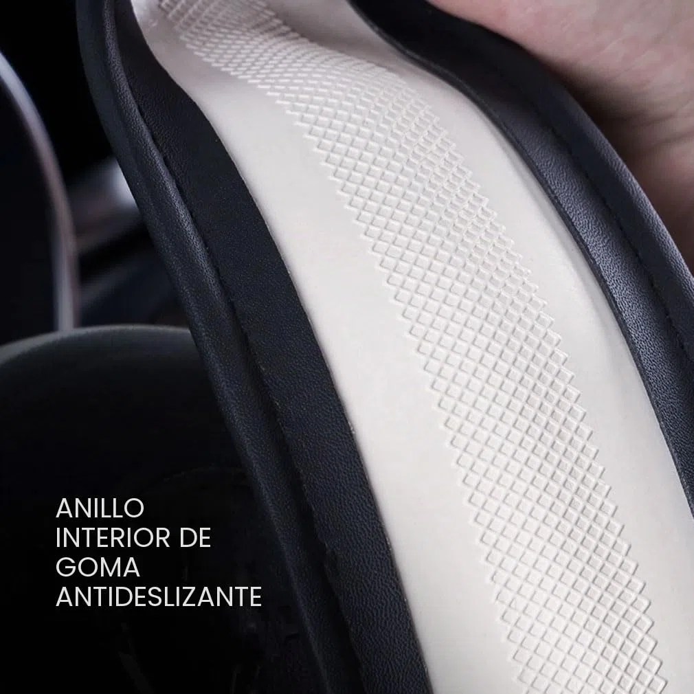 Pahajim Funda Volante Coche Bling Bling Rhinestones Cubre Volante Cuero de PU Antideslizante Universal 38 cm/15 Steering Wheel Cover para Mujer (Negro-Blanco)