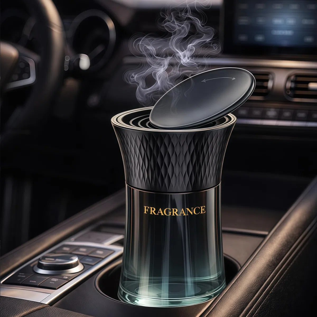 Ambientador Coche 110 ml, Diseño de Reloj de Arena Inspirado en la Torre Eiffel, Difusor de Perfume para Portavasos, Fragancia Fresca de Cítricos, Perfume Coche de Larga Duración para SUV y Camión