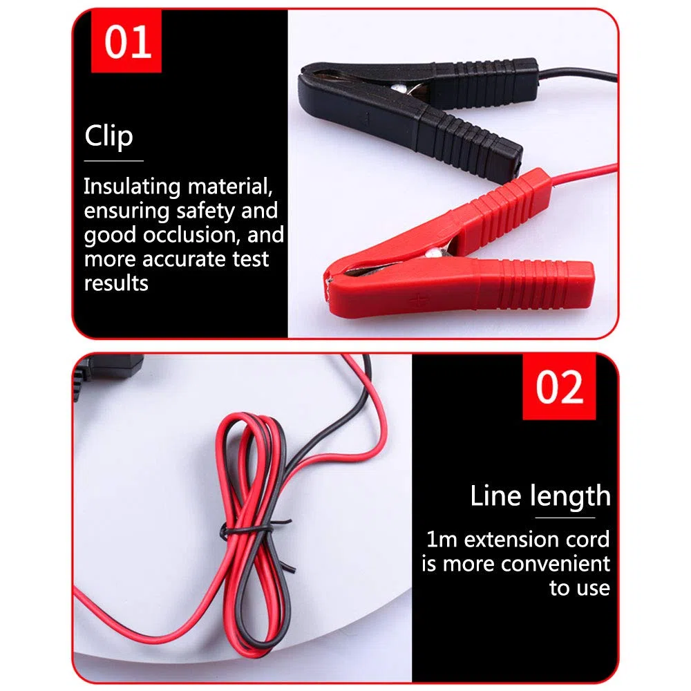 Probador de relé automotriz de 12 V de batería de coche y comprobador de alternador probador con clips de relé electrónico herramienta de diagnóstico