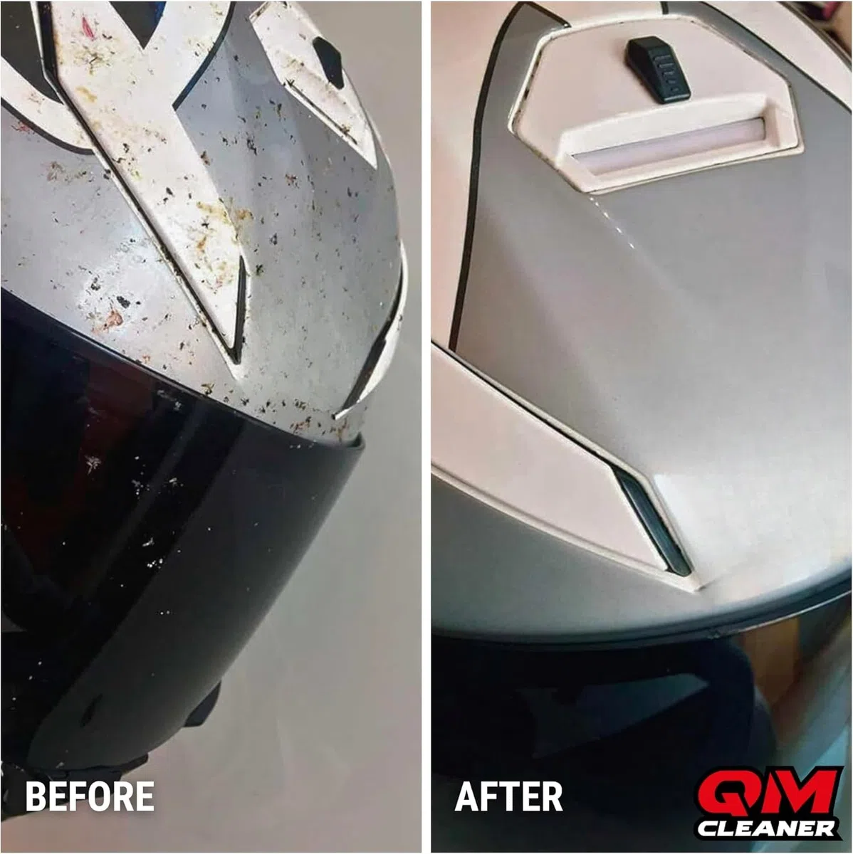 QM Cleaner Kit de Limpieza y Mantenimiento para Moto y Casco | Limpiador en seco multisuperficie y elimina insectos para casco. Incluye Total Bike(500ml), Helmet Cleaner(200ml) + 2 paños