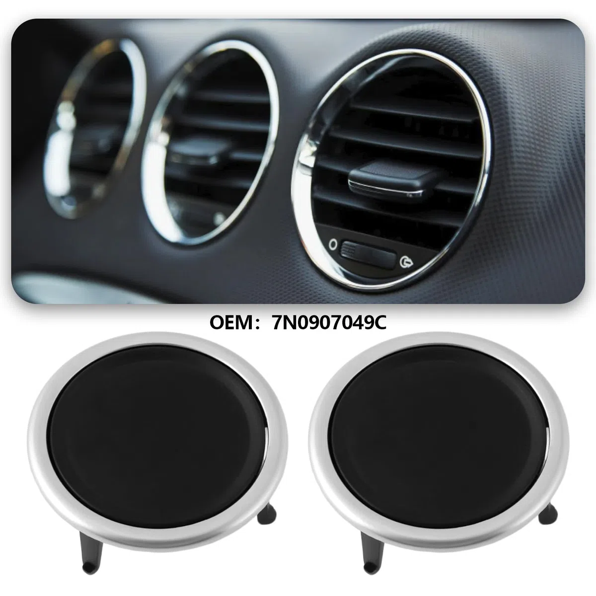 2 Interruptores de Botón de Aire Acondicionado Trasero para Coche Repuesto 7N0907049C Compatible con Seat Alhambra 2011-2016.
