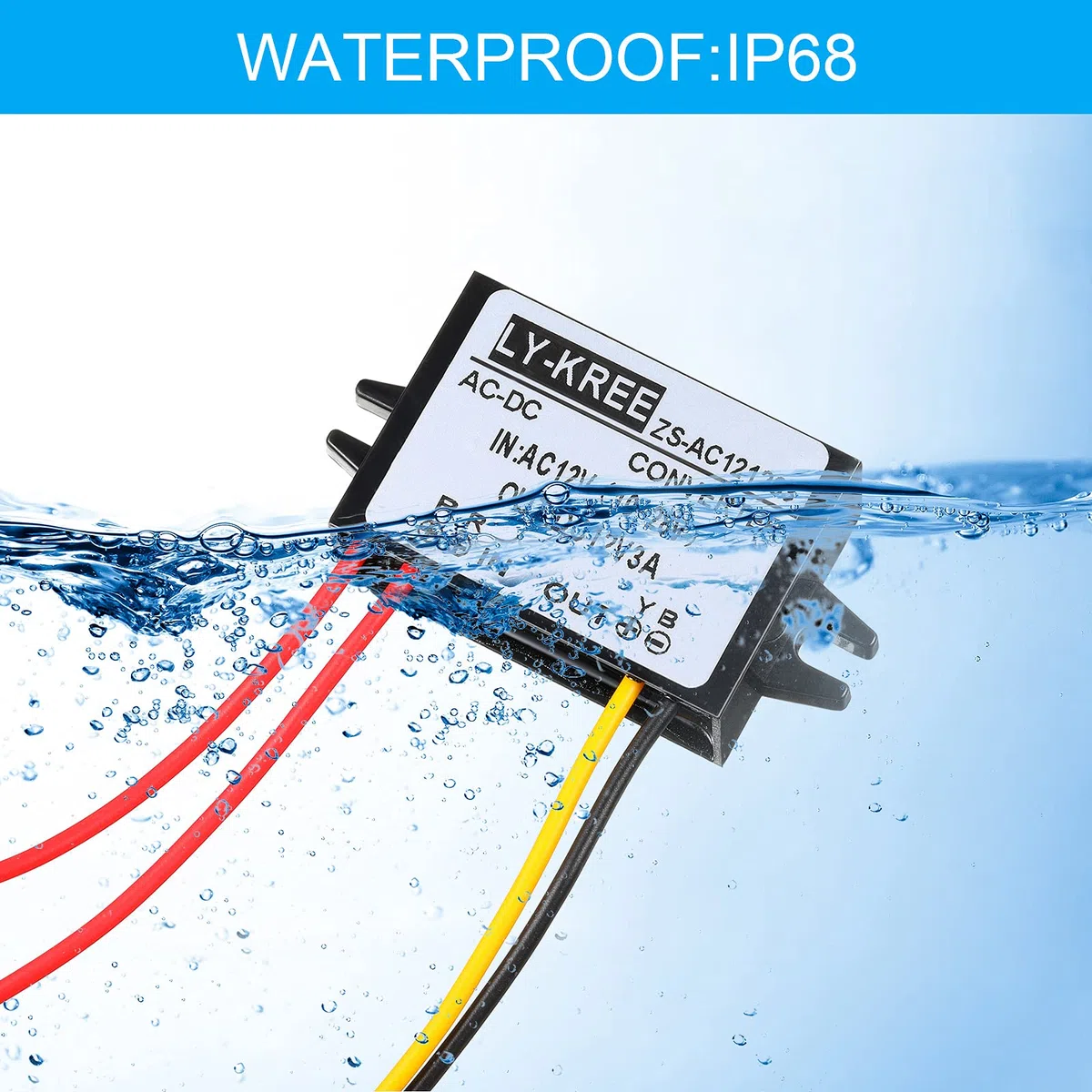 AC-DC Convertidor de Potencia AC 12V(10-28V) a DC 12V Convertidor de Voltaje Reducido Convertidor Reductor Impermeable IP68 Módulo Regulador de Voltaje para Pantalla Coche, 3A (2 Piezas)