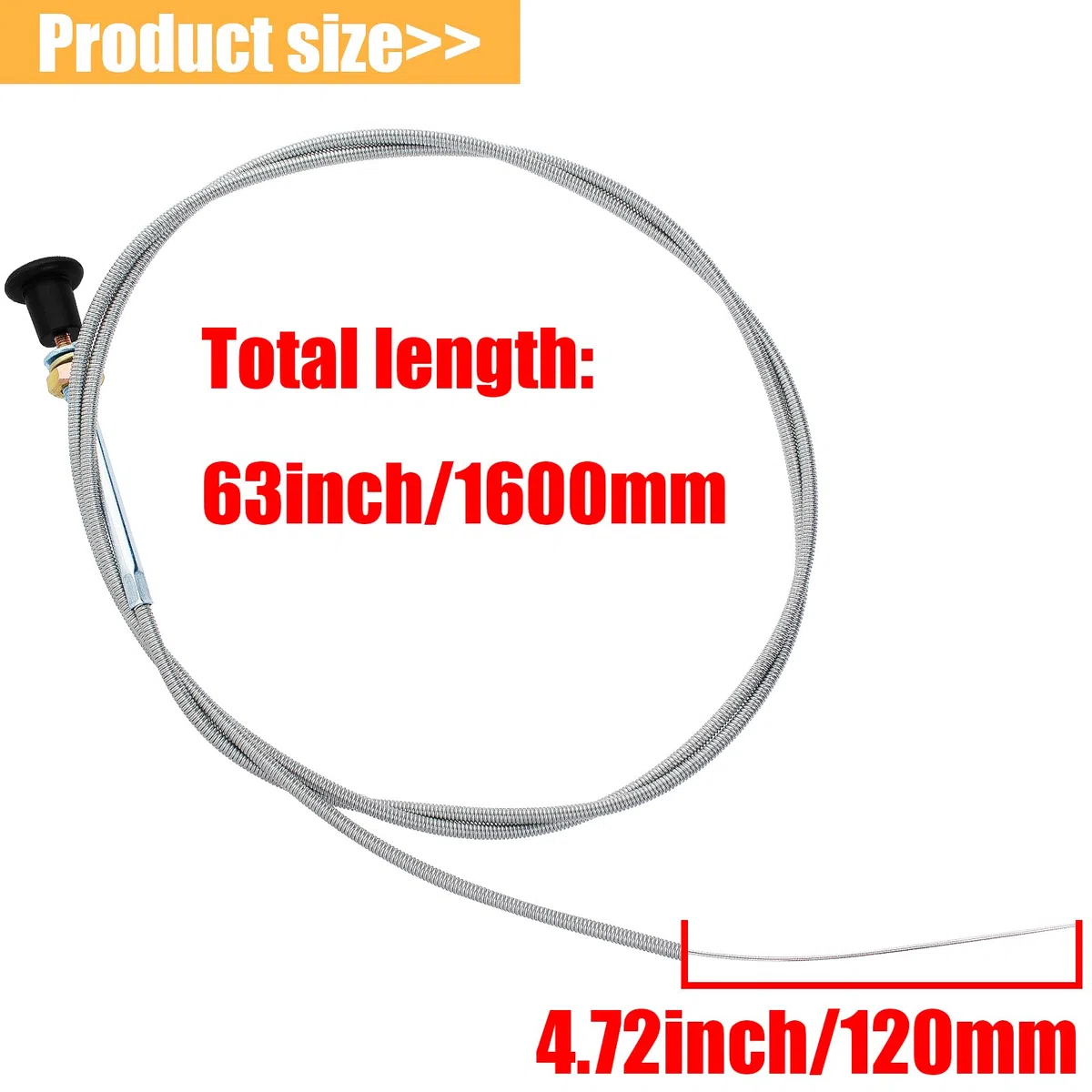 Universal Push Pull Choke Cable de control para tractor Go Cart Kart Varios modelos rotativos 237 703971 290831 63"Interior 60" Conducto 2-3/4 Recorrido